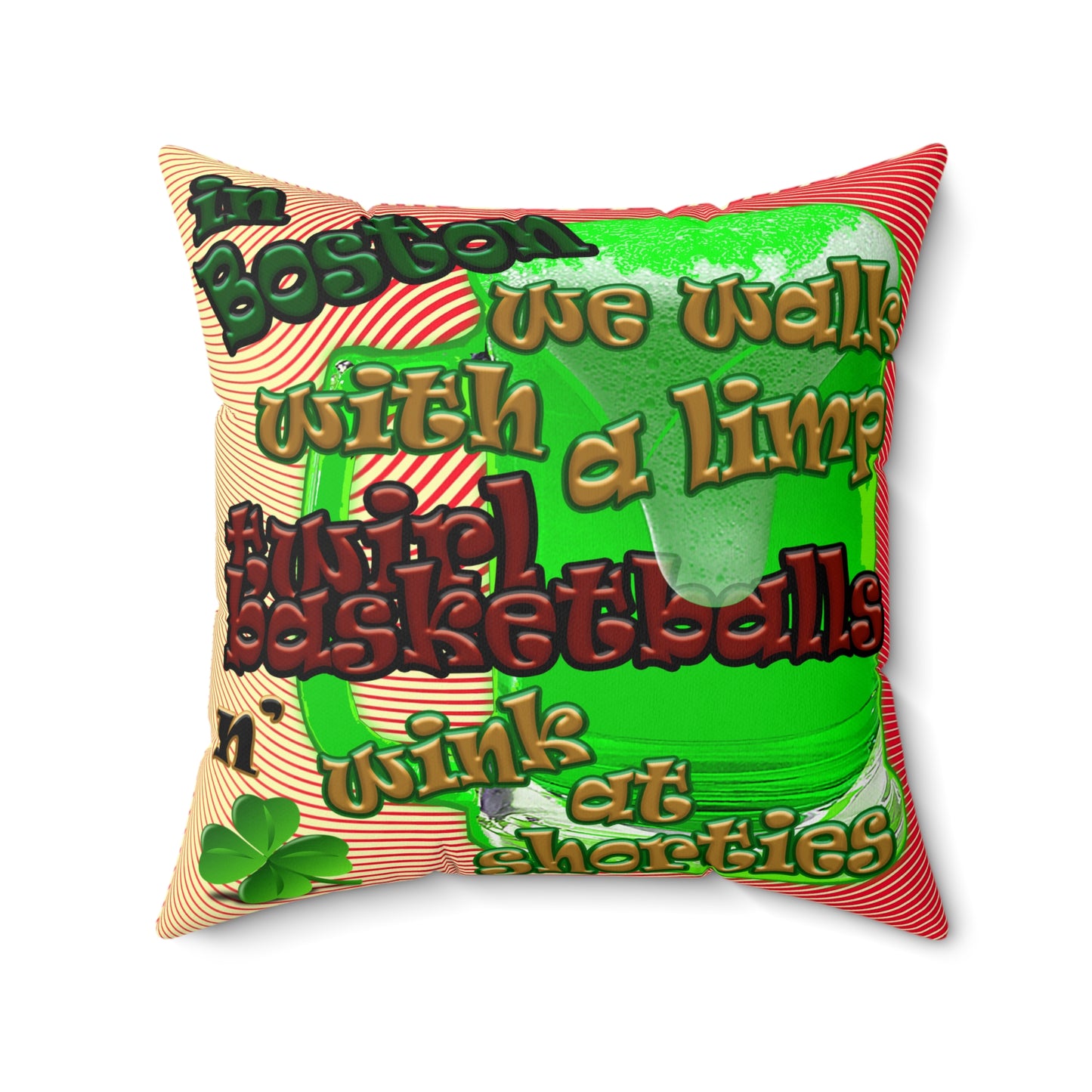 celtics logo - Spun Polyester Square Pillow - (yellow-orange wave)