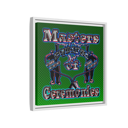em cee squared - framed canvas art (logo green)