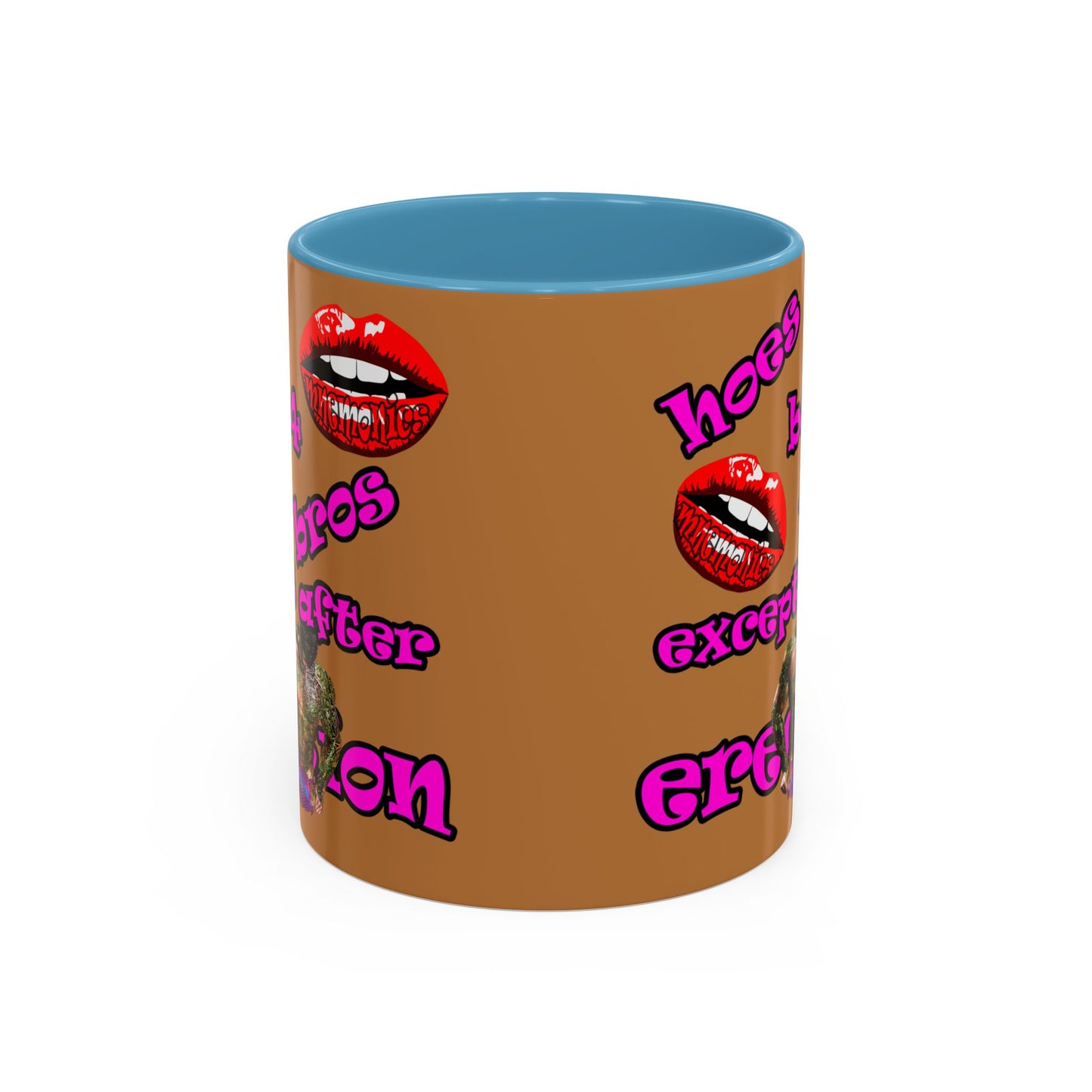hoes b4 bros - Accent Mug (light brown)