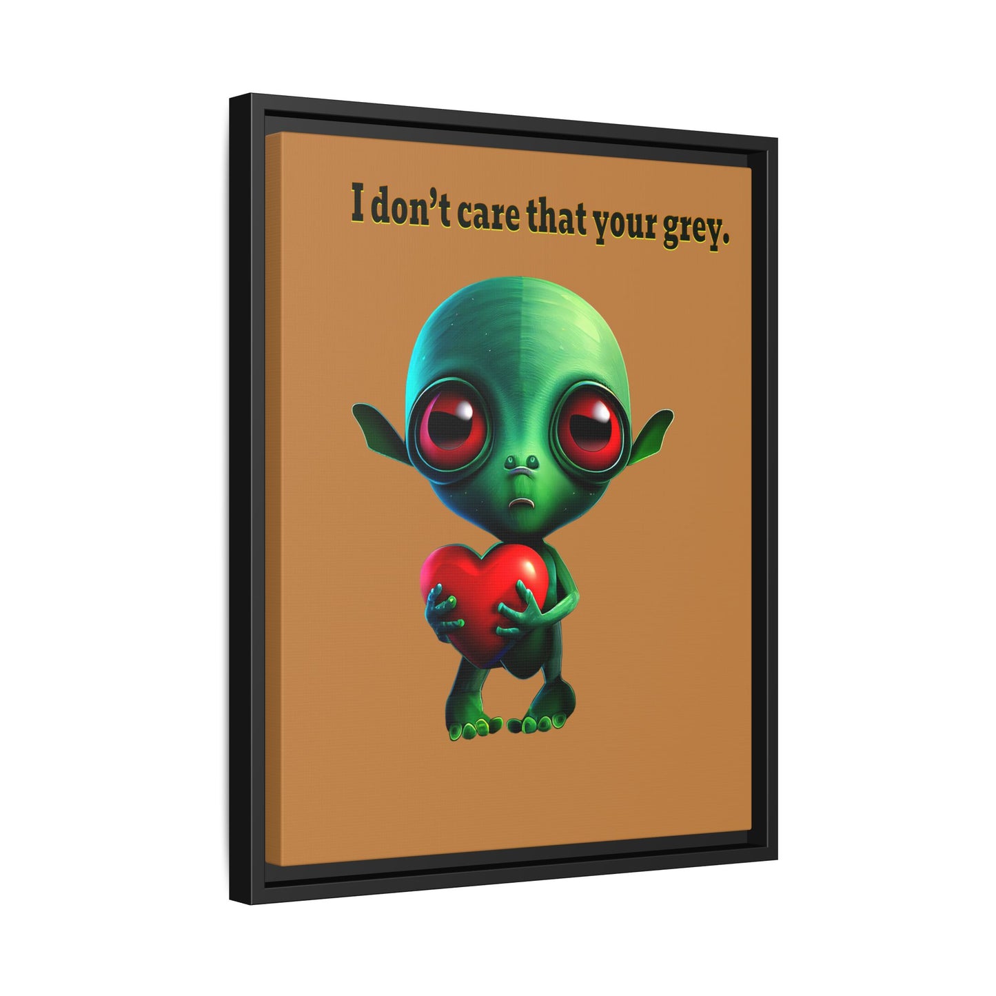 I don't care that your grey - framed canvas art (light brown)