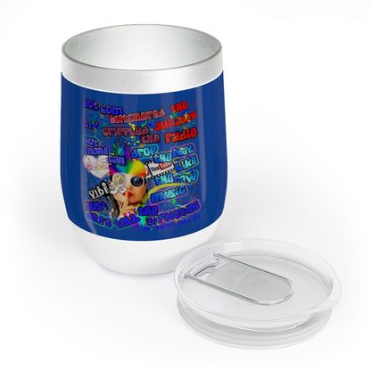 drop the beat - Chill Wine Tumbler (dark blue)