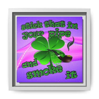 stick that in your pipe and smoke it - framed canvas art (purple-pink wave)
