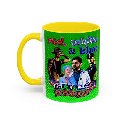 rw&b lives matter - Accent Mug (logo green)