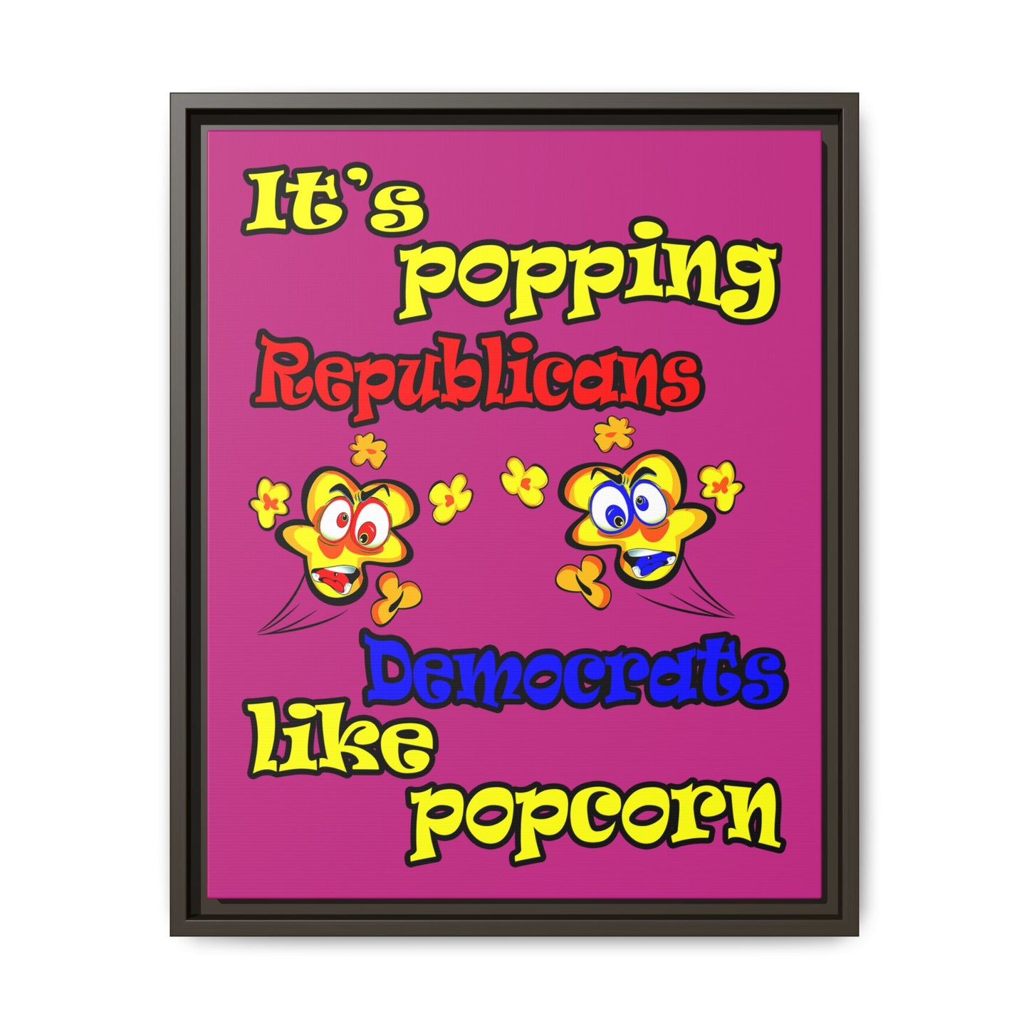 popping like popcorn - framed canvas art (pink)