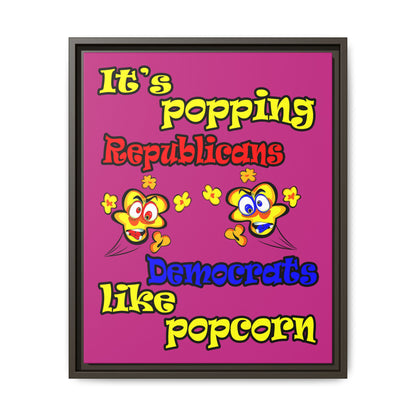 popping like popcorn - framed canvas art (pink)