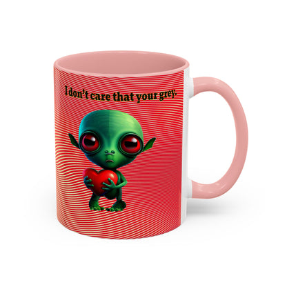 I don't care that your grey - Accent Mug (yellow-orange wave)