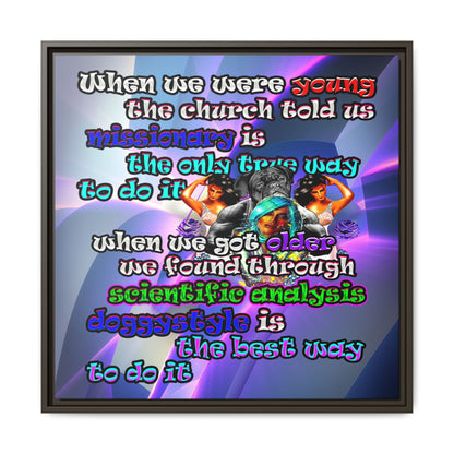 doggystyle - framed canvas art (grey-pink wave)