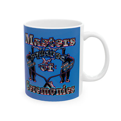 em cee squared - White Mug (light blue-purple wave)