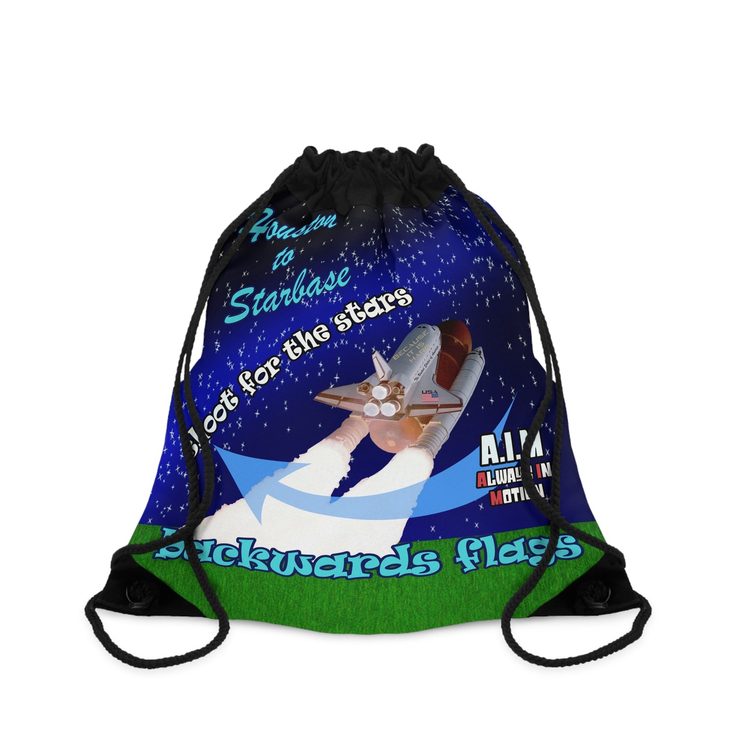 shoot for the stars - Drawstring Bag ('snoops' background)