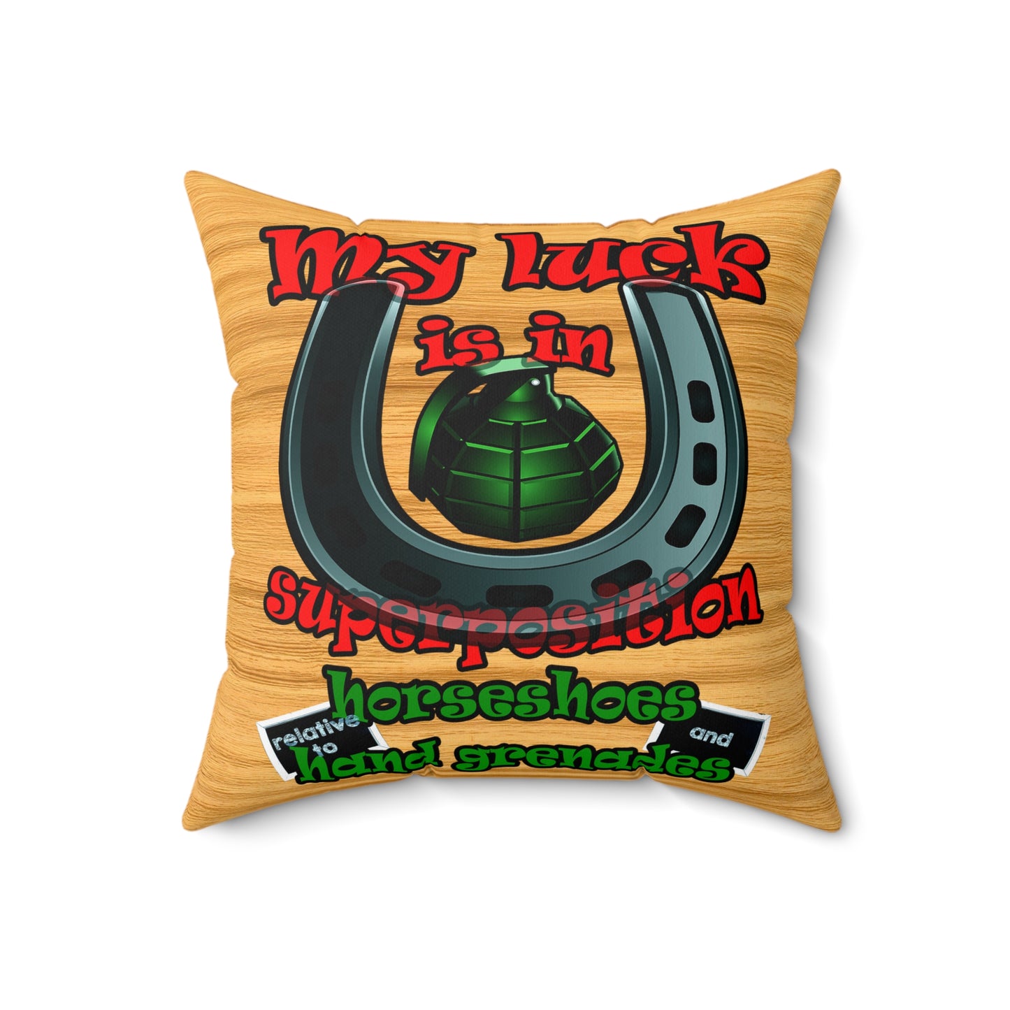 my luck - Spun Polyester Square Pillow - (butterscotch wood finish)
