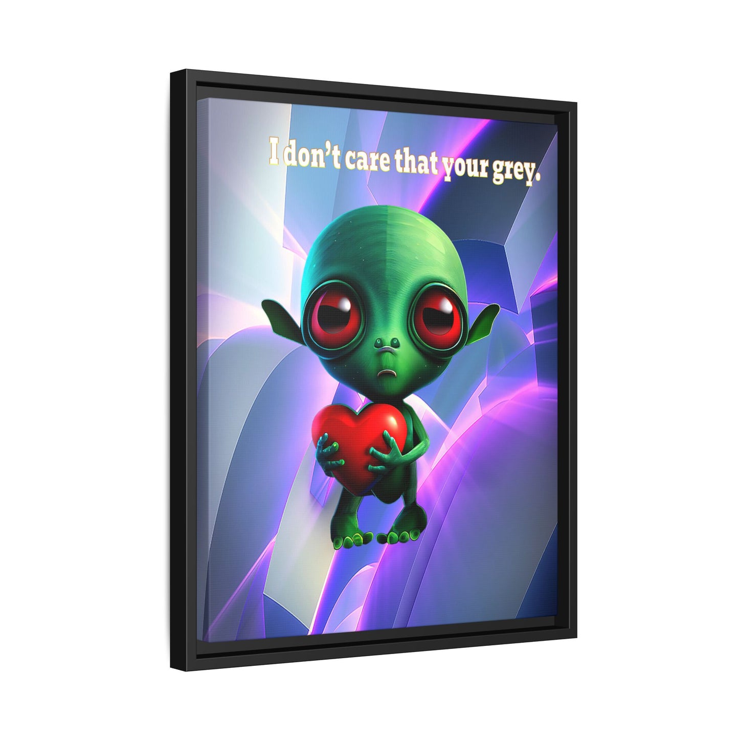 I don't care that your grey - framed canvas art (grey-pink wave)
