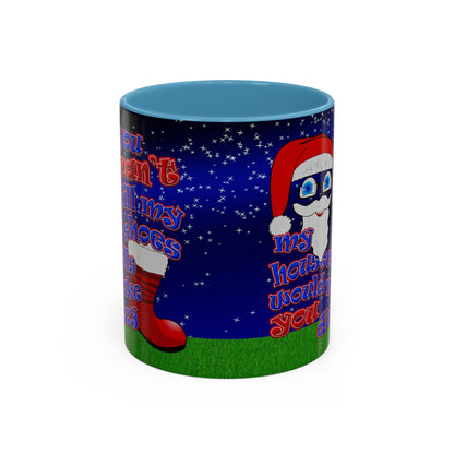 santa's shoes - Accent Mug ('snoops' background)