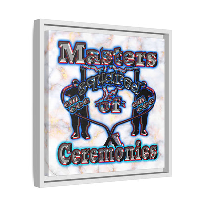 em cee squared - framed canvas art (white marble)