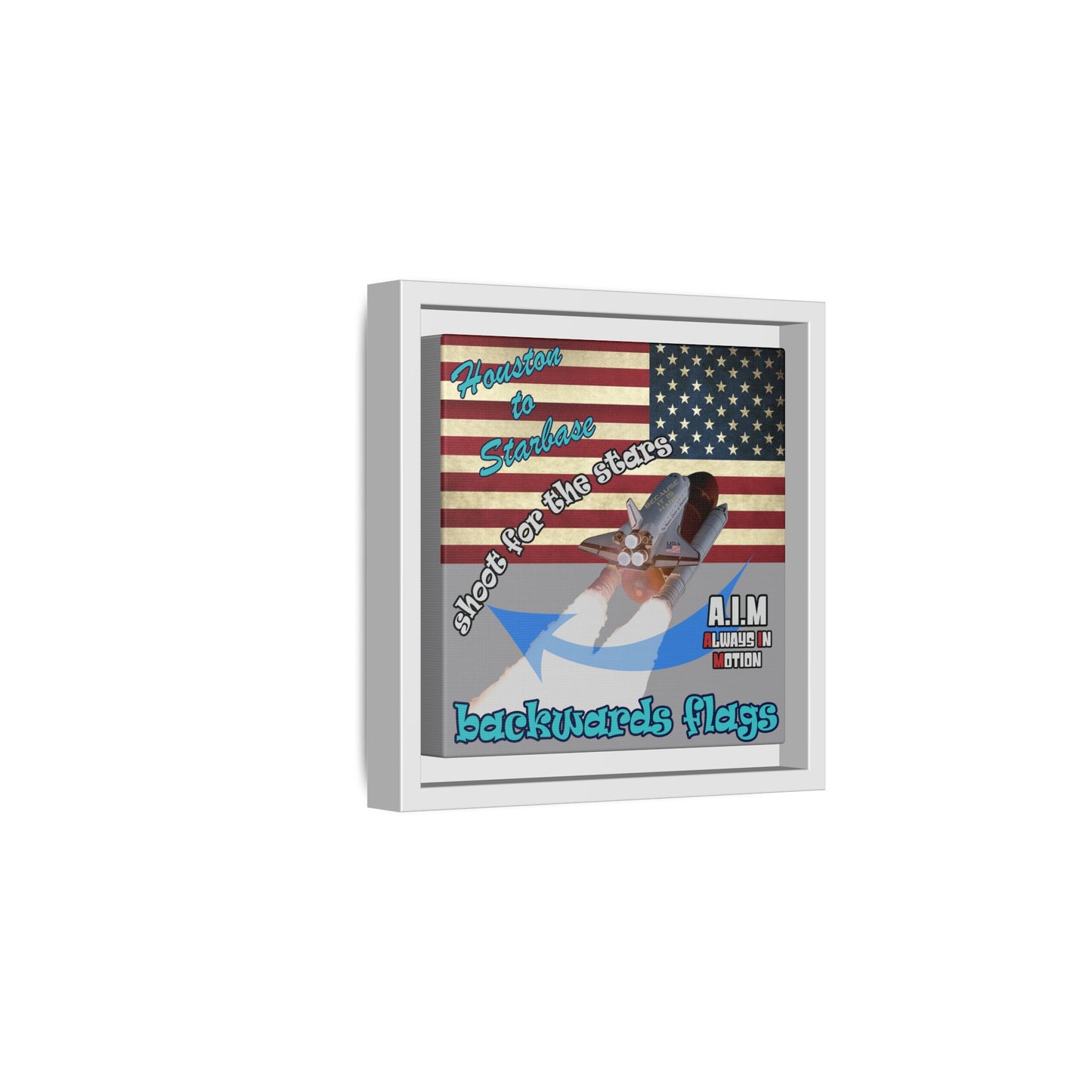 shoot for the stars - framed canvas art (grey)