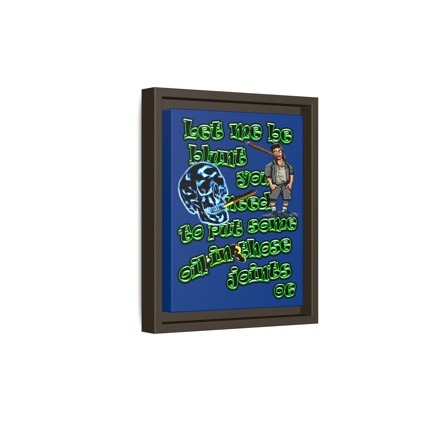 og - framed canvas art (dark blue)