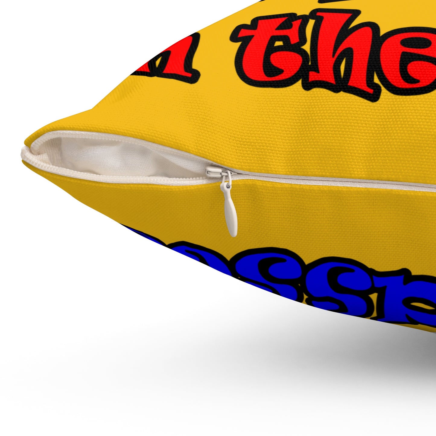 donkeys and elephants - Spun Polyester Square Pillow - (yellow)