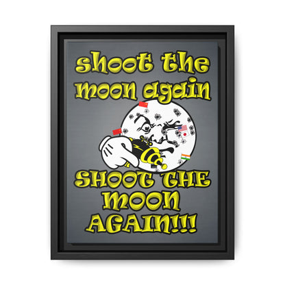 shoot the moon again - framed canvas art (grey-light grey)