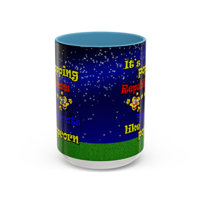 popping like popcorn - Accent Mug ('snoops' background)