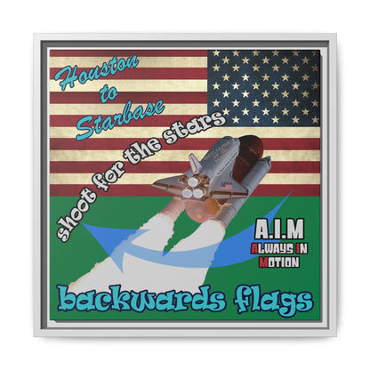 shoot for the stars - framed canvas art (dark green)