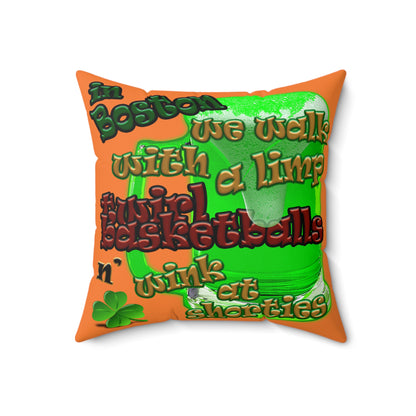celtics logo - Spun Polyester Square Pillow - (crusta)