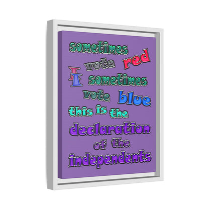 declaration of the independents - framed canvas art (light purple)