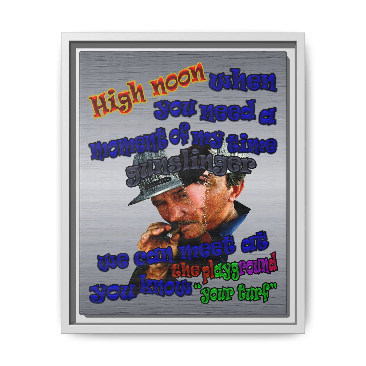 high noon - framed canvas art (brushed nickel)