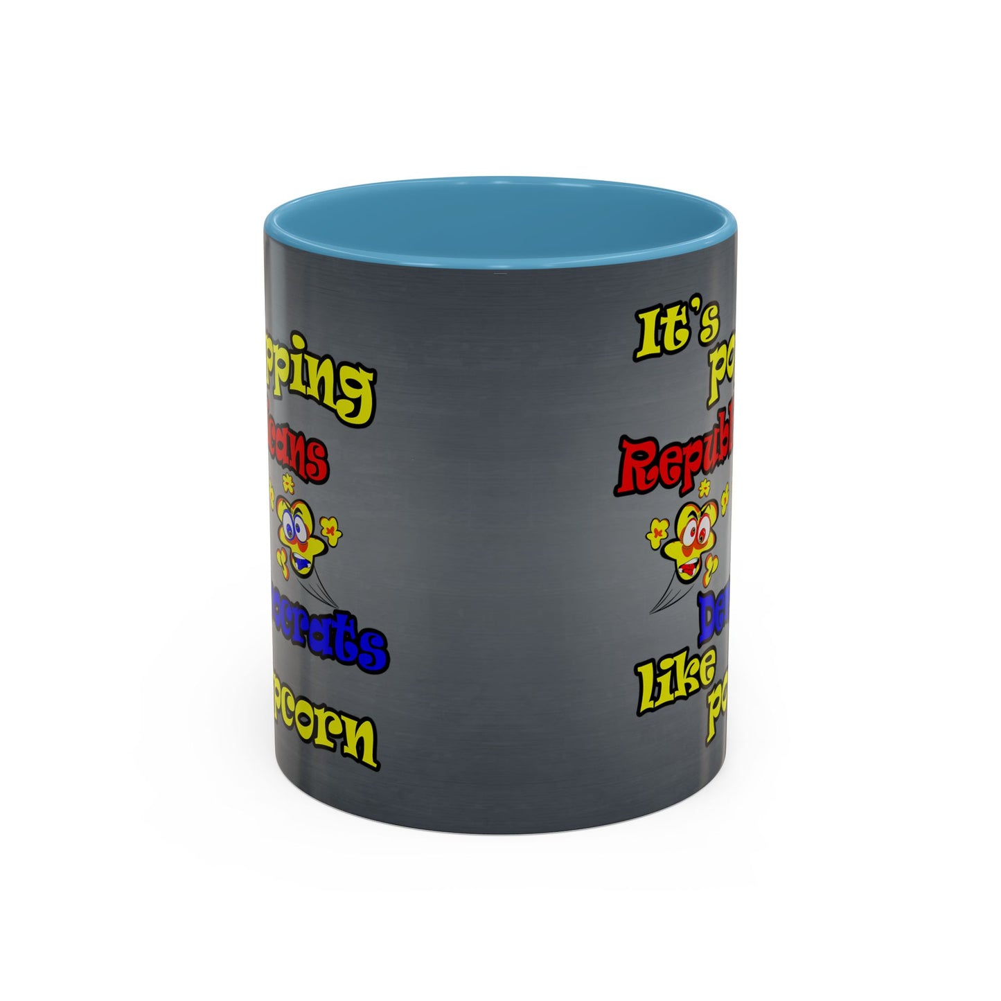 popping like popcorn - Accent Mug (grey-light grey)