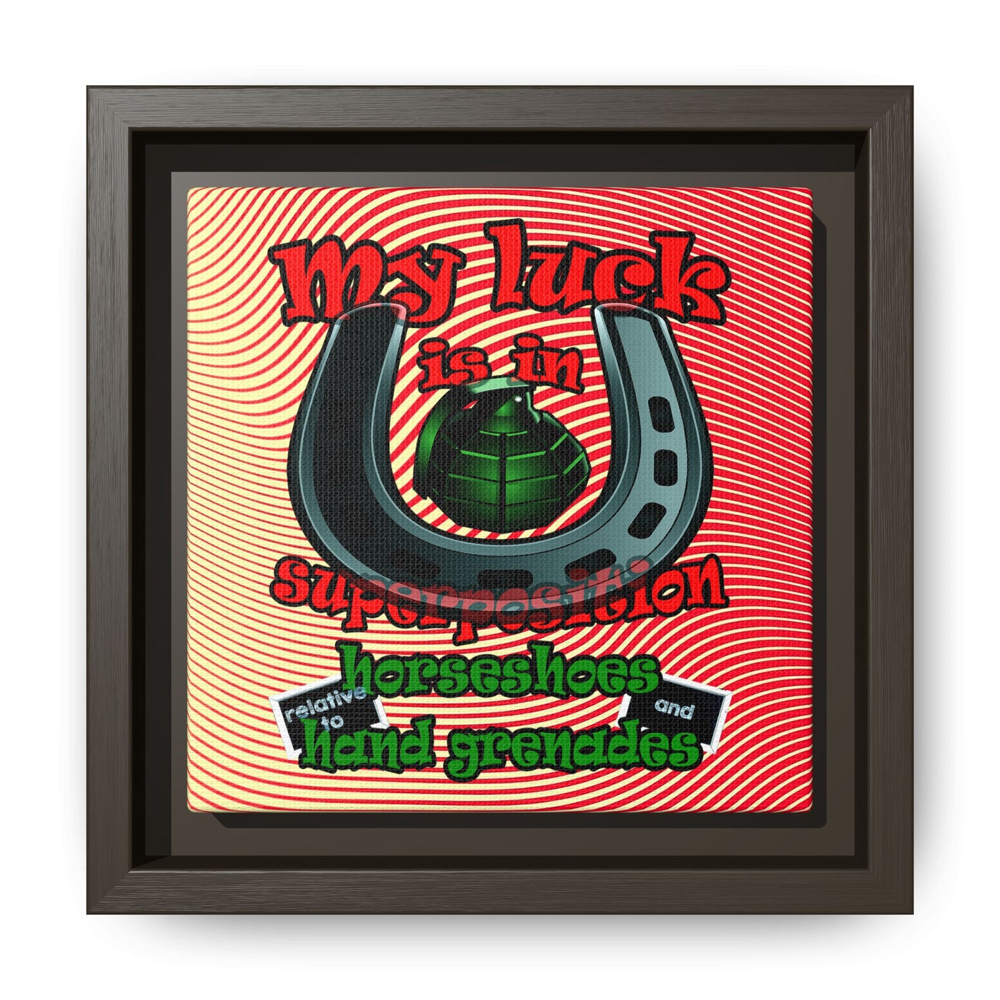 my luck - framed canvas art (yellow-orange wave)