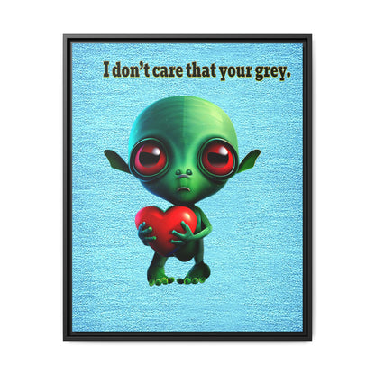 I don't care that your grey - framed canvas art (faded blue)