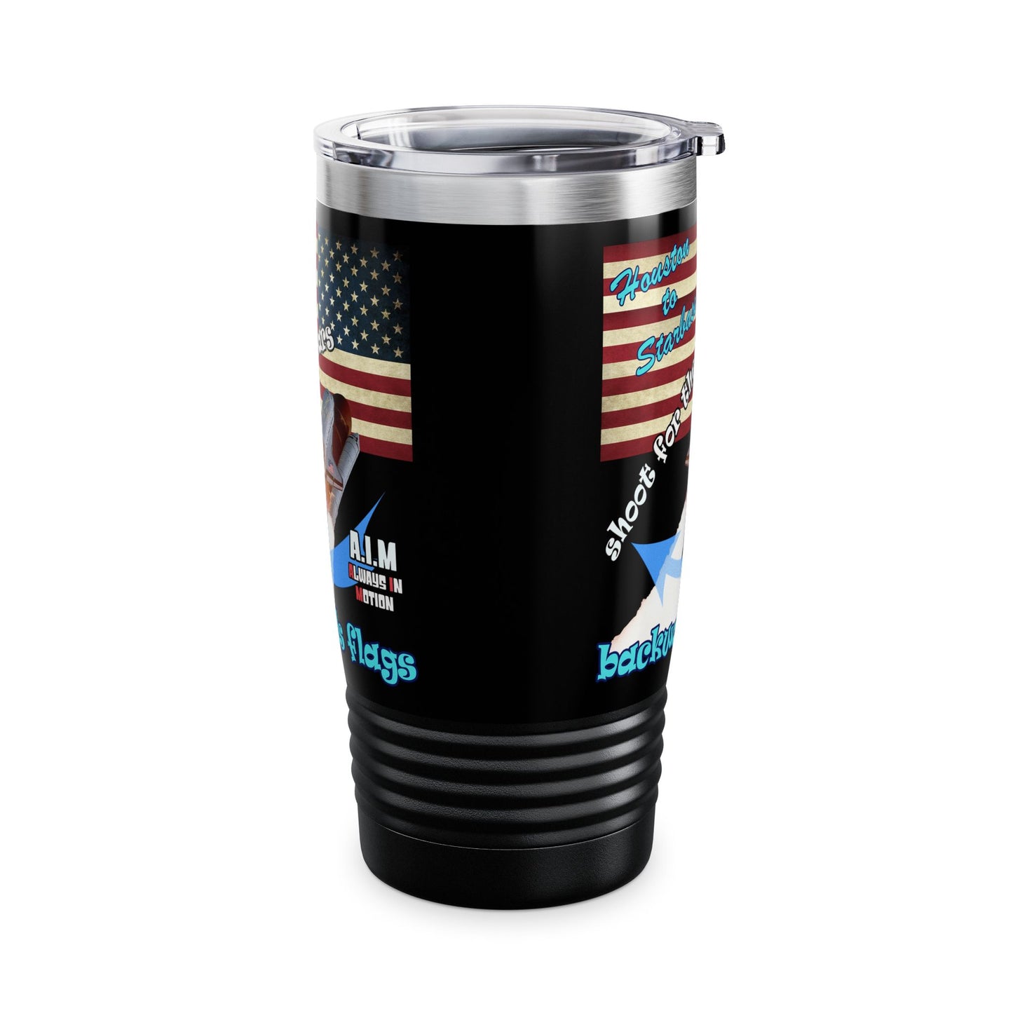 shoot for the stars - Ringneck Tumbler, 20oz (black)