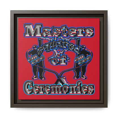em cee squared - framed canvas art (dark red)