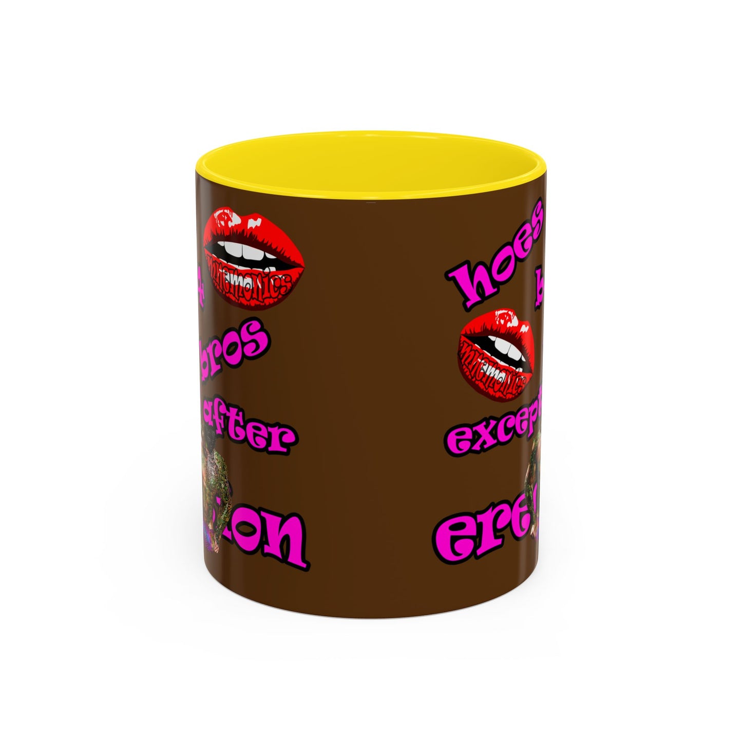 hoes b4 bros - Accent Mug (brown)
