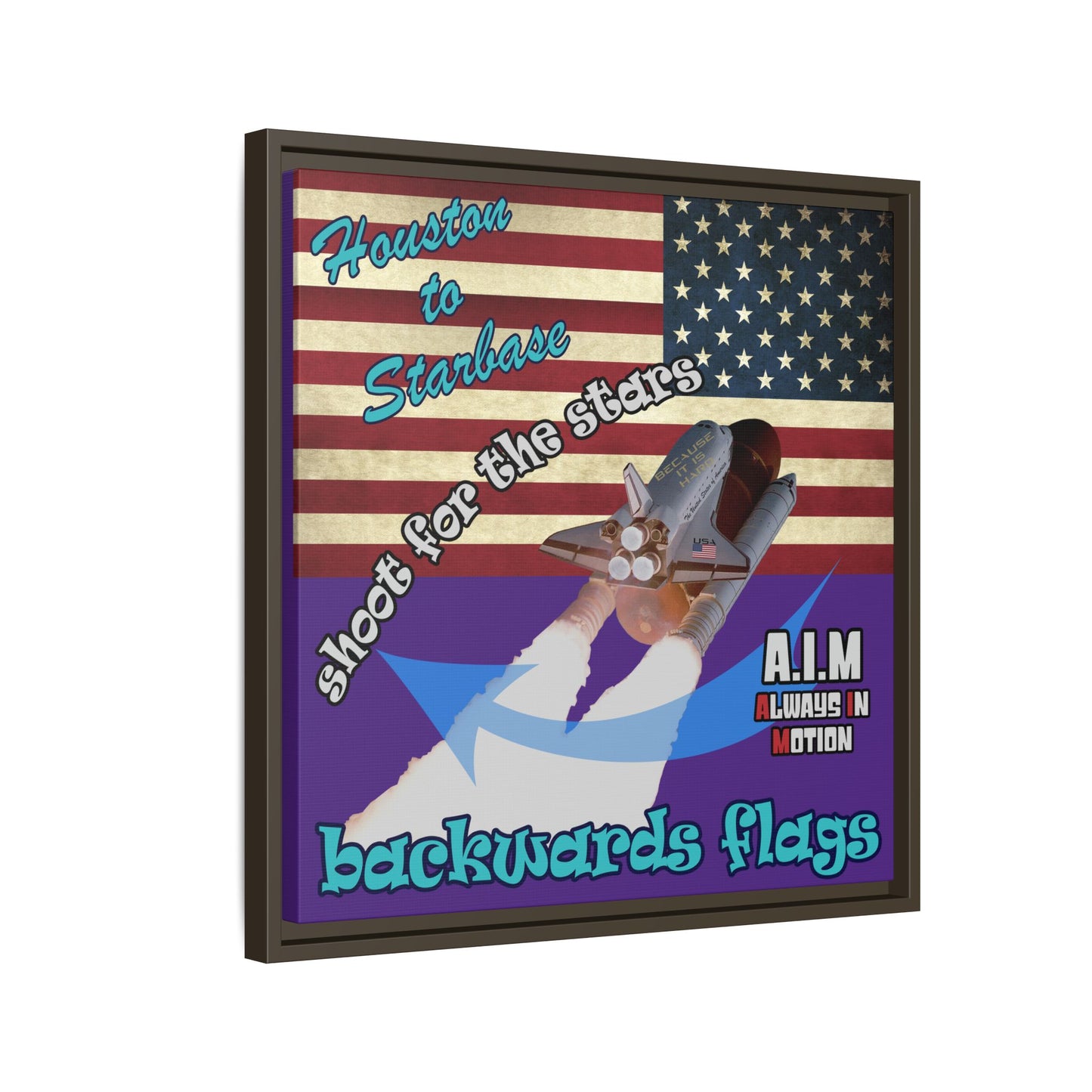 shoot for the stars - framed canvas art (purple)