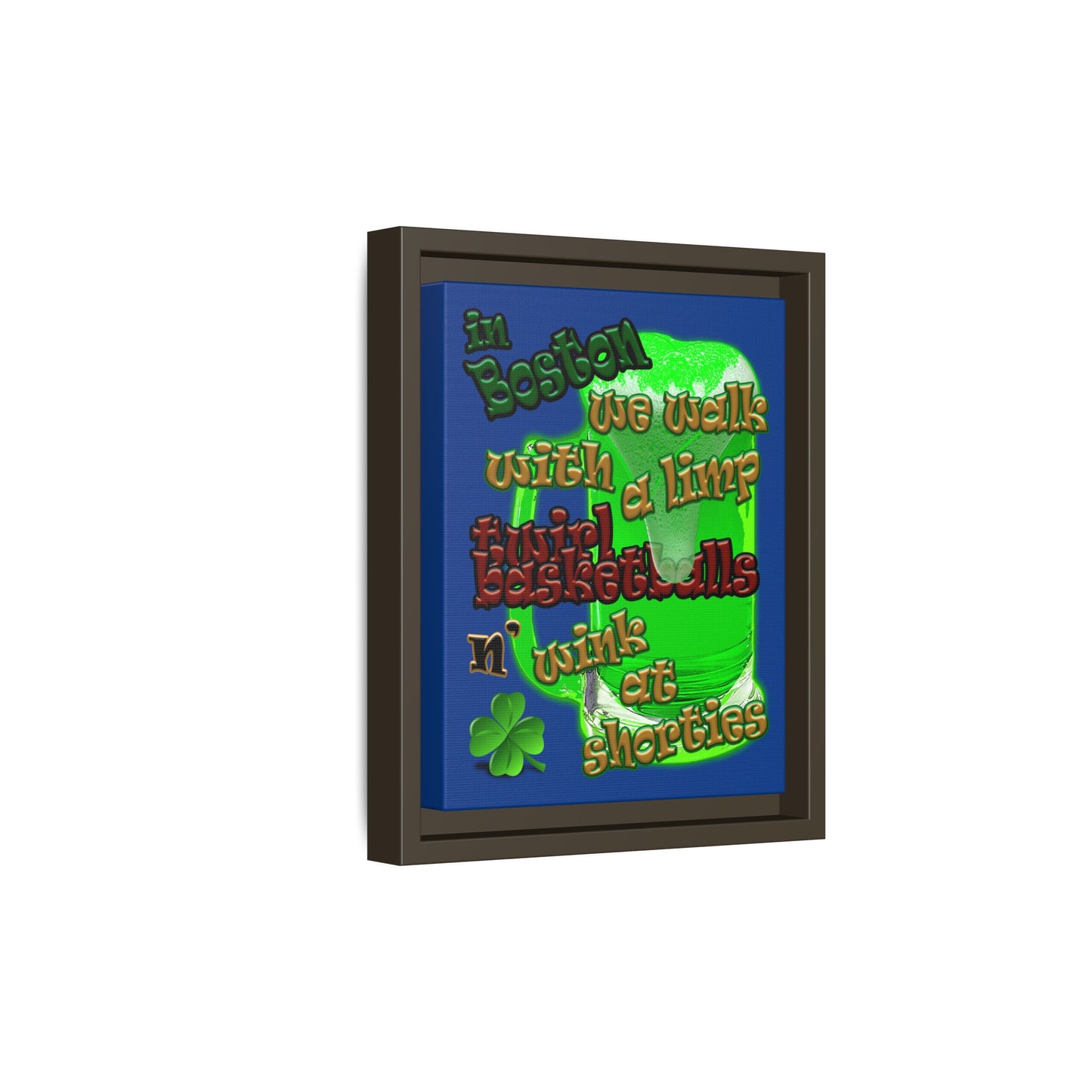 celtics logo - framed canvas art (dark blue)