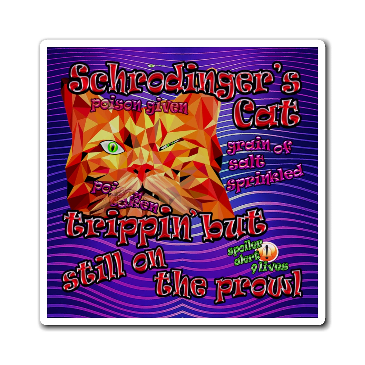 schrodinger's cat - Magnets - (purple wave)