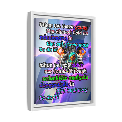 doggystyle - framed canvas art (grey-pink wave)