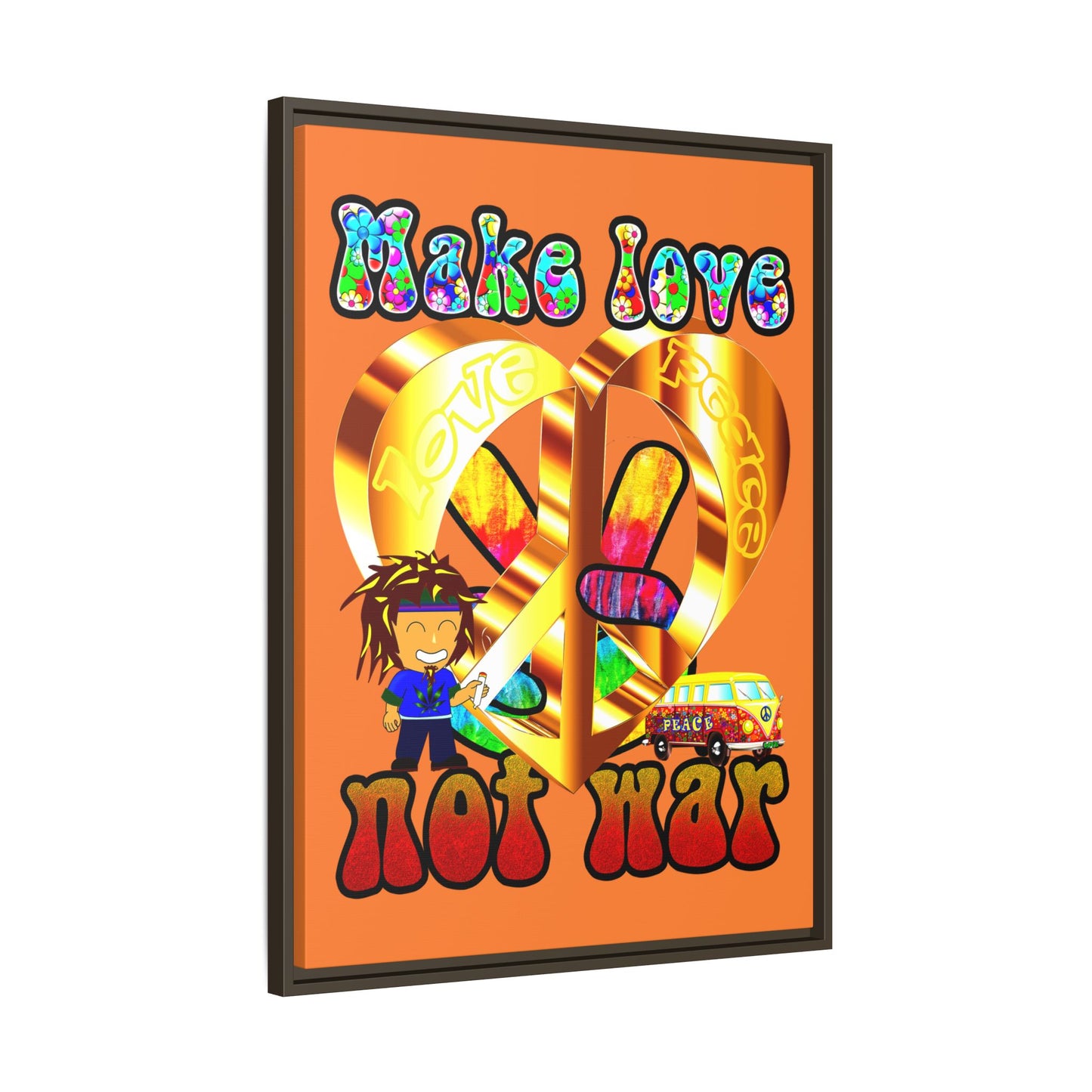 love peace - framed canvas art (crusta)