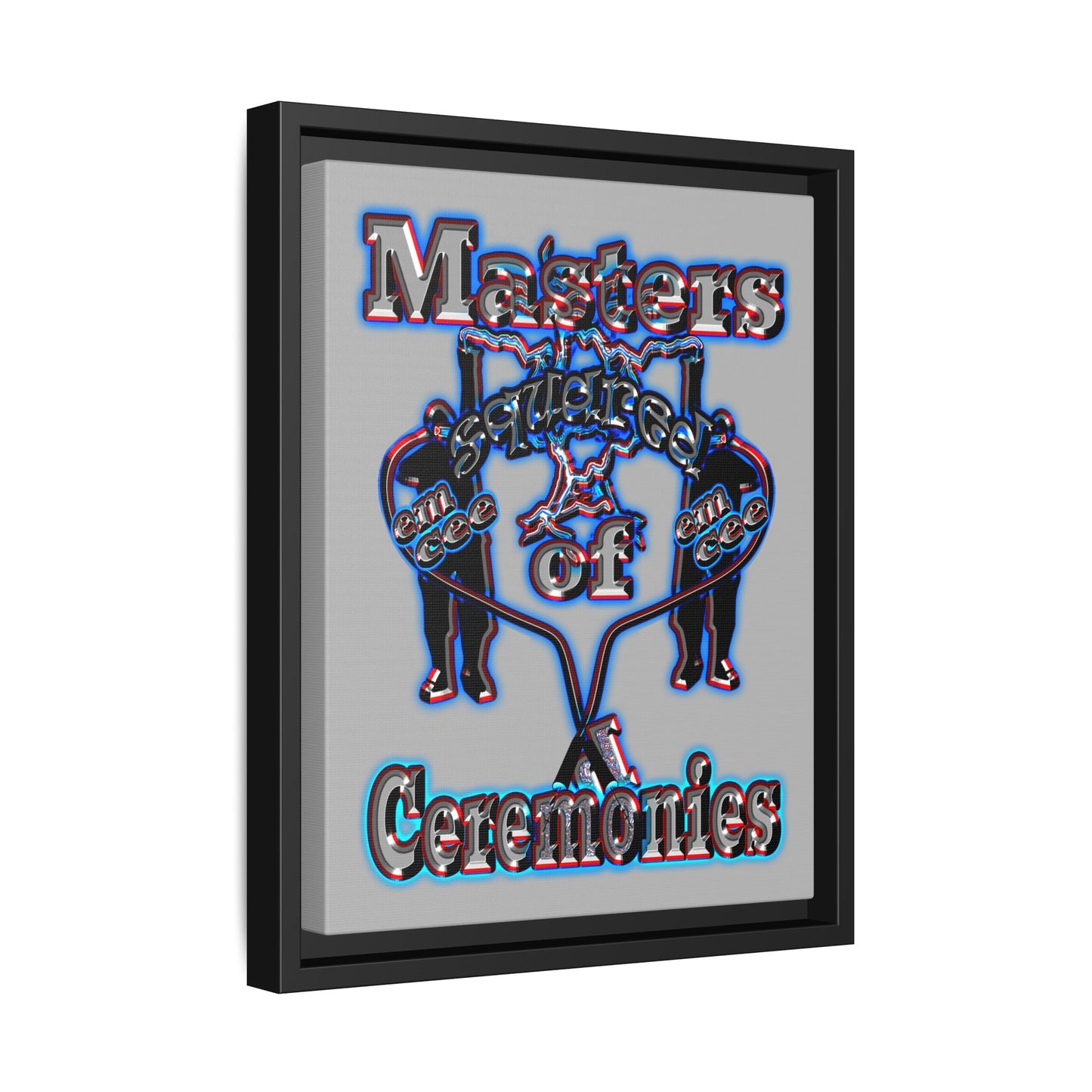 em cee squared - framed canvas art (light grey)