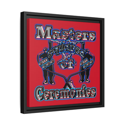 em cee squared - framed canvas art (dark red)