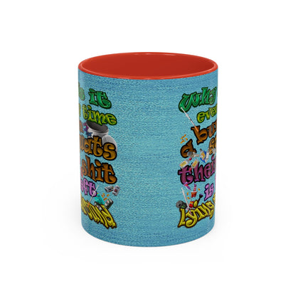 the bum's shit - Accent Mug (faded blue)