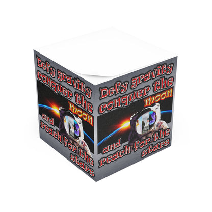 defy conquer reach - note cube (brushed nickel)