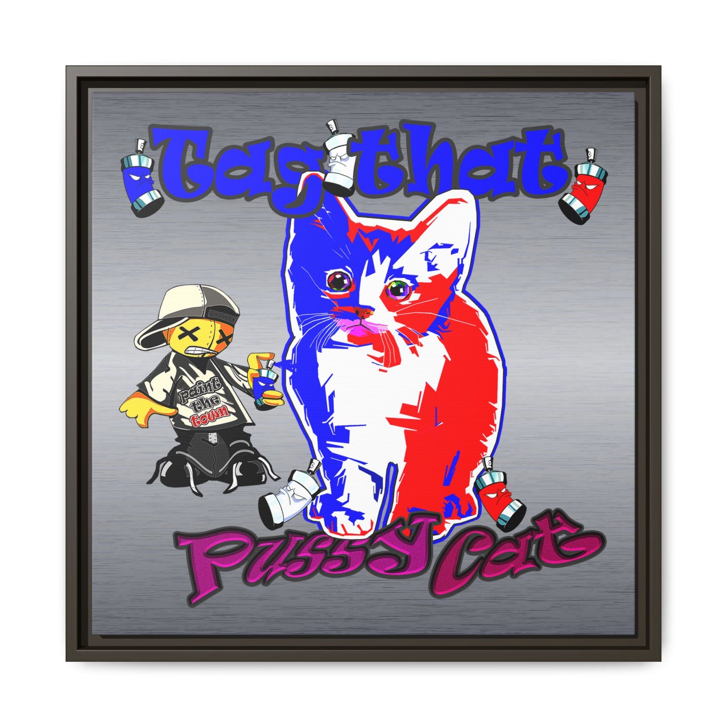 tag that - framed canvas art (brushed nickel)