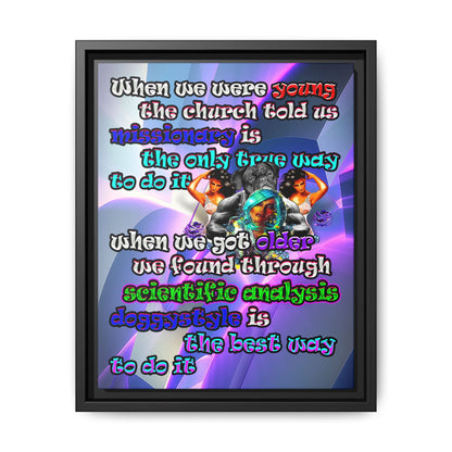 doggystyle - framed canvas art (grey-pink wave)