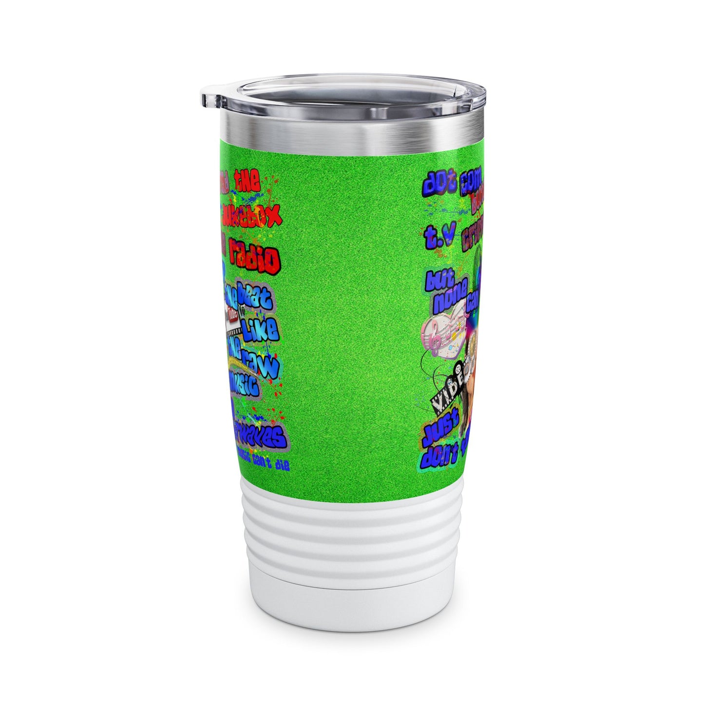 drop the beat - Ringneck Tumbler, 20oz  (green turf)