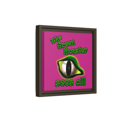 green monster - framed canvas art (pink)