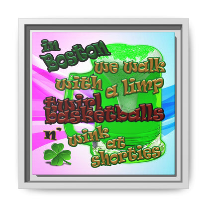 celtics logo - framed canvas art (light blue-pink wave)
