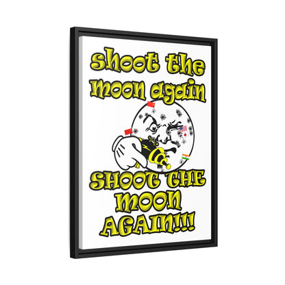 shoot the moon again - framed canvas art (white)