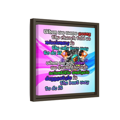 doggystyle - framed canvas art (light blue-pink wave)