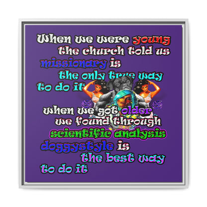 doggystyle - framed canvas art (purple)