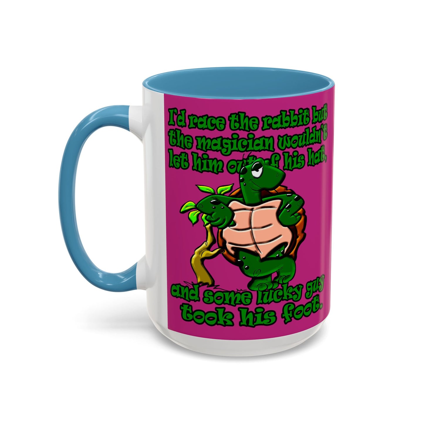 turtle race - Accent Mug (pink)